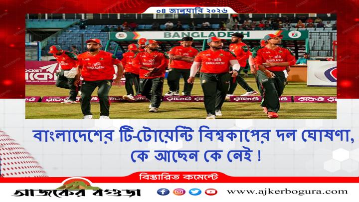 ২০২৬ টি–টোয়েন্টি বিশ্বকাপ: লিটন দাসের নেতৃত্বে বাংলাদেশের ১৫ সদস্যের দল ঘোষণা